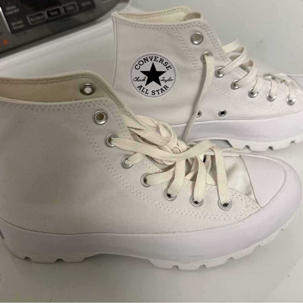 Converse All Star White High-Top Sneakers platform
